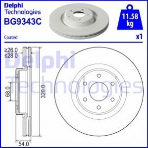 Передний тормозной диск DELPHI BG9343C