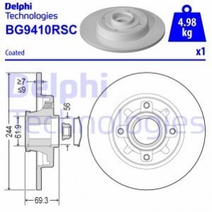 Тормозной диск DELPHI BG9410RSC (фото 1)