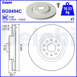 Гальмівні диски DELPHI BG9494C