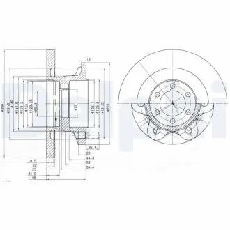 Передній гальмівний диск DELPHI BG9722