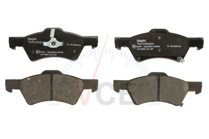 Фото 1 - Комплект тормозных колодок, дисковый тормоз DELPHI LP1693 Комплект тормозных колодок, дисковый тормоз DELPHI LP1693 (фото 1)