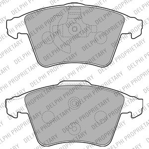 Комплект тормозных колодок, дисковый тормоз DELPHI LP2224 (фото 1)