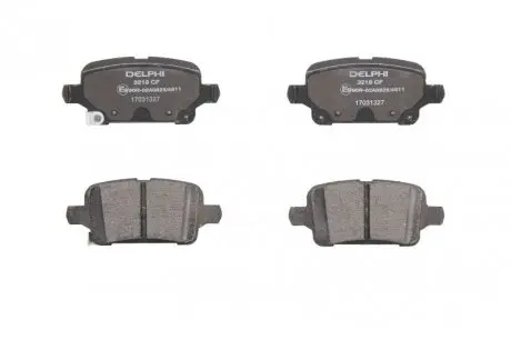 Комплект гальмівних колодок, дискове гальмо DELPHI LP3218