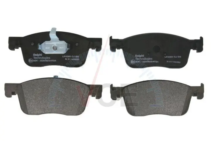 Фото 1 - Комплект тормозных колодок, дисковый тормоз DELPHI LP3260 Комплект тормозных колодок, дисковый тормоз DELPHI LP3260 (фото 1)