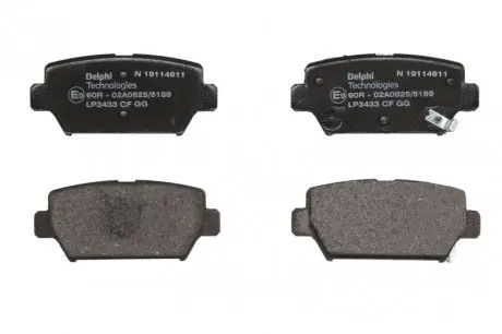 Комплект гальмівних колодок, дискове гальмо DELPHI LP3433