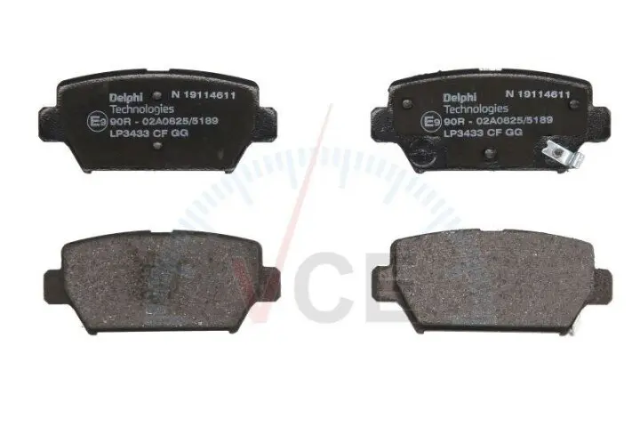 Комплект гальмівних колодок, дискове гальмо DELPHI LP3433 (фото 1)