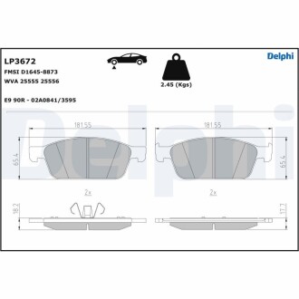 Гальмівні колодки DELPHI LP3672