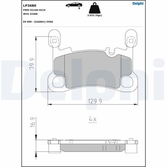 Гальмівні колодки DELPHI LP3680