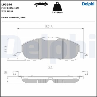 Тормозные колодки DELPHI LP3696