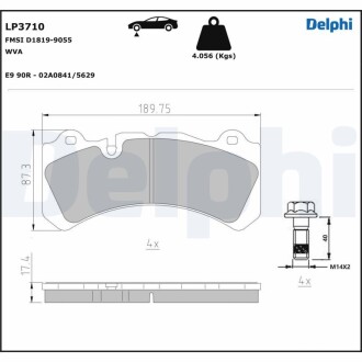 Гальмівні колодки DELPHI LP3710