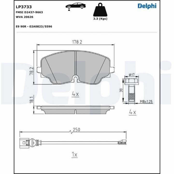 Гальмівні колодки DELPHI LP3733 (фото 1)