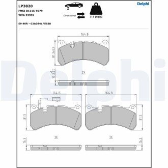 Гальмівні колодки DELPHI LP3820