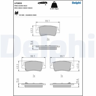 Гальмівні колодки DELPHI LP3855