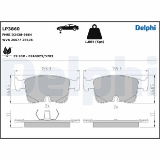 Гальмівні колодки DELPHI LP3860 (фото 1)