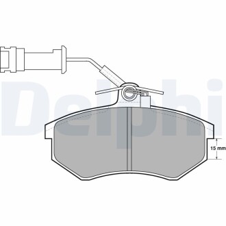 Vw тормозные колодки передн. (с датчиком) 19,6мм Audi 100-91, 80 86-91 DELPHI LP444