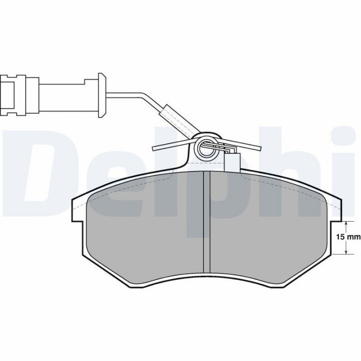 Vw тормозные колодки передн. (с датчиком) 19,6мм Audi 100-91, 80 86-91 DELPHI LP444 (фото 1)