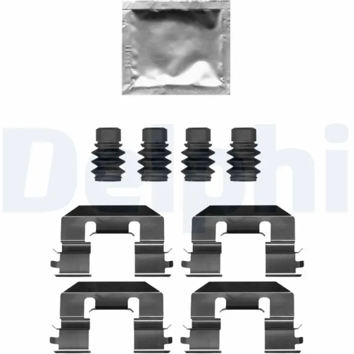 Монтажный набор тормозных колодок передн ALFA ROMEO MITO, FIAT TIPO 0.9-1.6D 04.13- DELPHI LX0689 (фото 1)