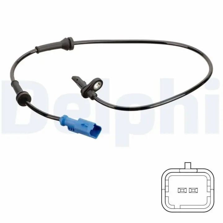 Датчик ABS задн Лів/Прав CITROEN C3 / C3 ORIGIN III, C3 AIRCROSS II, C3 III, C4 CACTUS OPEL CROSSLAND X, CROSSLAND X / CROSSLAND PEUGEOT 2008 I, 208 I, 208/HATCHBACK 1.0-1.6D 03.12- DELPHI SS20748 (фото 1)