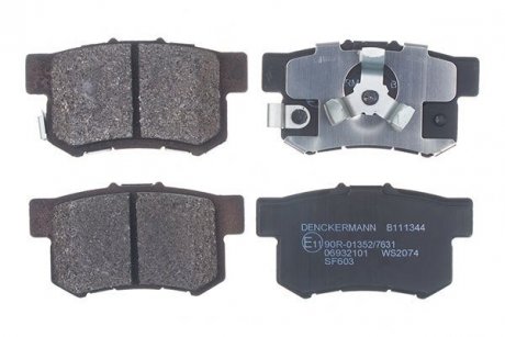 Комплект тормозных колодок, дисковый тормоз DENCKERMANN B111344 (фото 1)