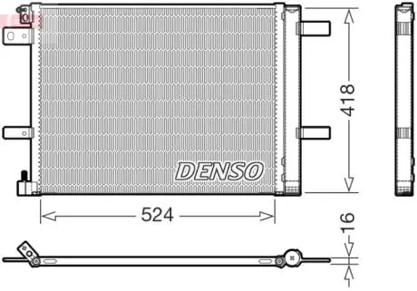 Радіатори кондиціонера peug.3008/5008, 16- DENSO DCN07062