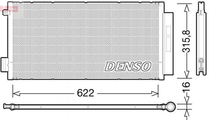 Конденсатор, кондиционер DENSO DCN09044 (фото 1)