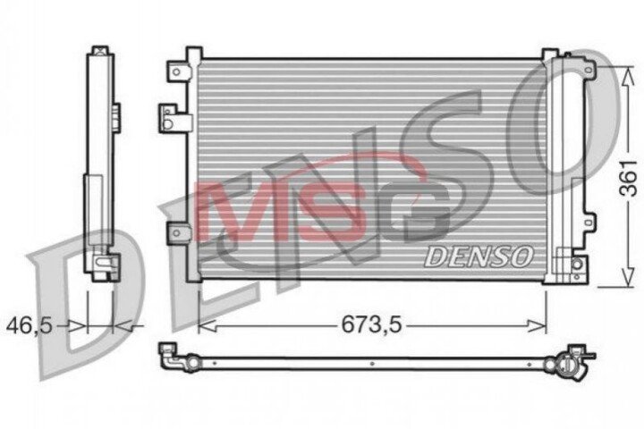 Конденсатор, кондиціонер DENSO DCN09084 (фото 1)