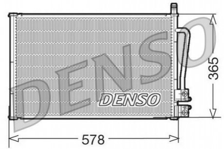 Радиатор кондиционера FORD FIESTA V (JH_, JD_) 01-10, FUSION (JU) 02-12; MAZDA 2 (DY) 03-07 DENSO DCN10008 (фото 1)