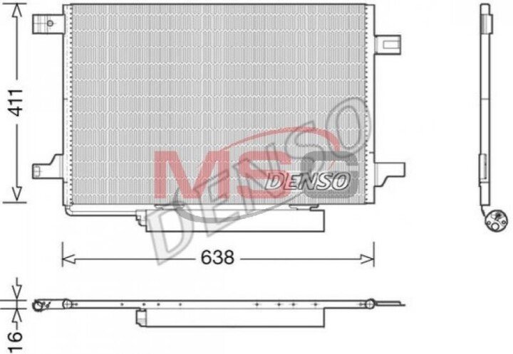 Радиатор кондиционера MERCEDES-BENZ B-CLASS (W245) 05-11, A-CLASS (W169) 04-12 DENSO DCN17004 (фото 1)