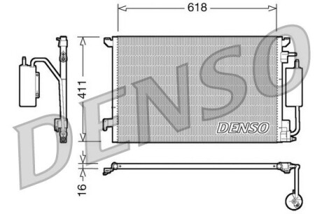 Конденсатор, кондиционер DENSO DCN20028 (фото 1)