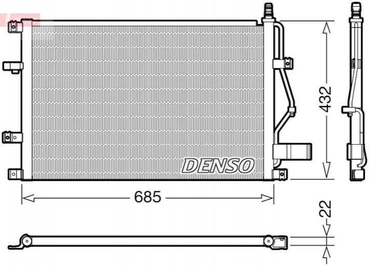 Конденсатор, кондиционер DENSO DCN33013 (фото 1)