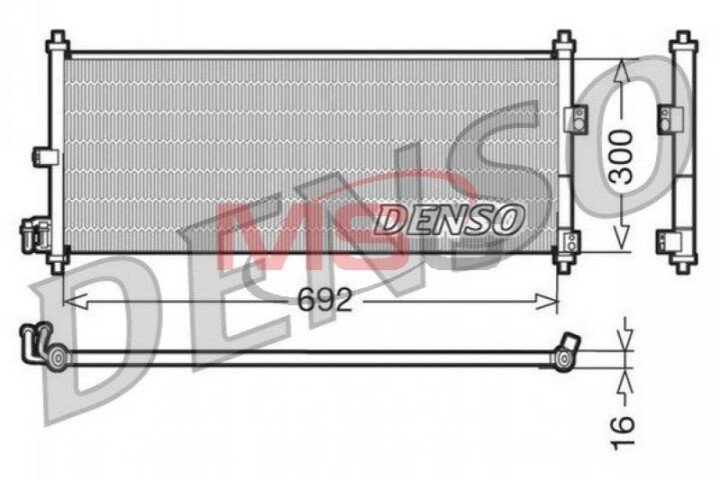 Радіатор кондиціонераNISSAN PRIMERA (WP12) 02-,PRIMERA (P12) 02-,PRIMERA (P11) 96-02,ALMERA II (N16) 00-06 DENSO DCN46011 (фото 1)