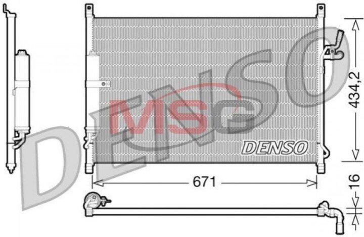 Конденсатор, кондиціонер DENSO DCN46015 (фото 1)