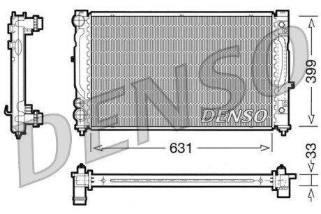 Радиатор, охлаждение двигателя DENSO DRM02030