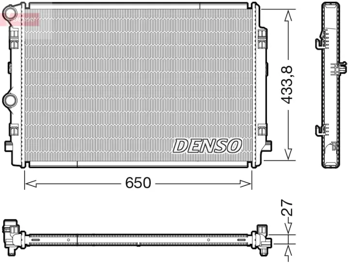 Радиатор двигателя (мкпп) SEAT ATECA, LEON, LEON SC, LEON SPORTSTOURER, LEON ST, LEON ST-KOMBI, TARRACO, SKODA KAROQ, KODIAQ I, OCTAVIA III, OCTAVIA IV, SUPERB III, VW ARTEON 1-2. DENSO DRM02044 (фото 1)