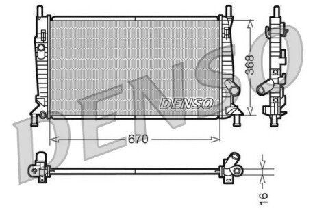 Радіатор, охолодження двигуна DENSO DRM10075