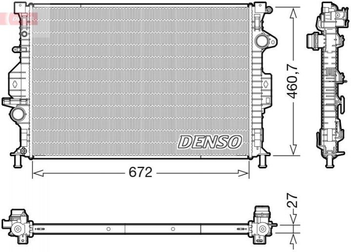 Радіатор, охолодження двигуна DENSO DRM10115 (фото 1)