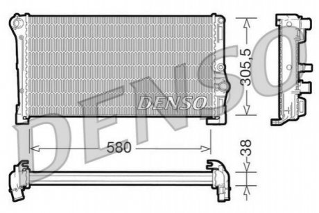 Радиатор двигателя fiat idea 1.3d multijet DENSO DRM13010 (фото 1)