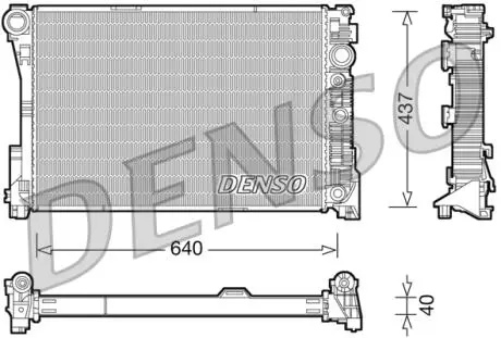 Радиатор двигателя mercedes c-class 01.11- DENSO DRM17046