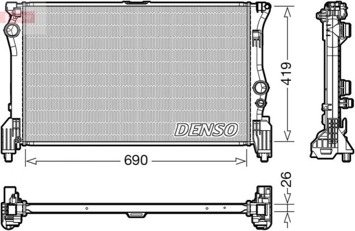 Радиатор, охлаждение двигателя DENSO DRM17112 (фото 1)