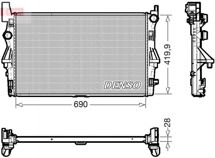 Радіатор, охолодження двигуна DENSO DRM17113 (фото 1)