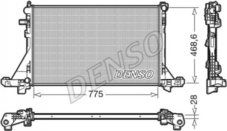 Радіатор, охолодження двигуна DENSO DRM23093