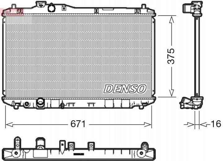 Honda civic ix 1.8 радиатор двигателя 02.12- DENSO DRM40037 (фото 1)