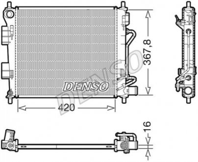 Радіатор, охолодження двигуна DENSO DRM41018
