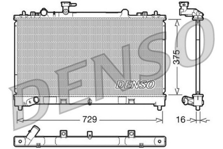 Радіатор, охолодження двигуна DENSO DRM44023