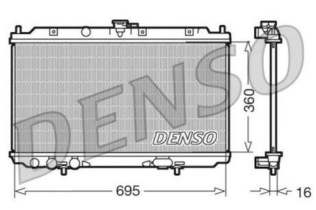 Радиатор, охлаждение двигателя DENSO DRM46012