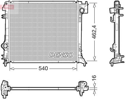 Радиатор, охлаждение двигателя DENSO DRM46063