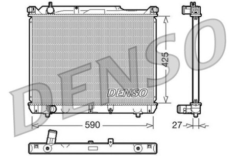 Радіатор, охолодження двигуна DENSO DRM47019