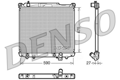 Радіатор, охолодження двигуна DENSO DRM47020