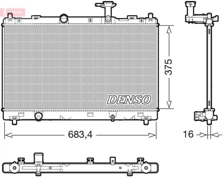 Радиатор, охлаждение двигателя DENSO DRM47038 (фото 1)