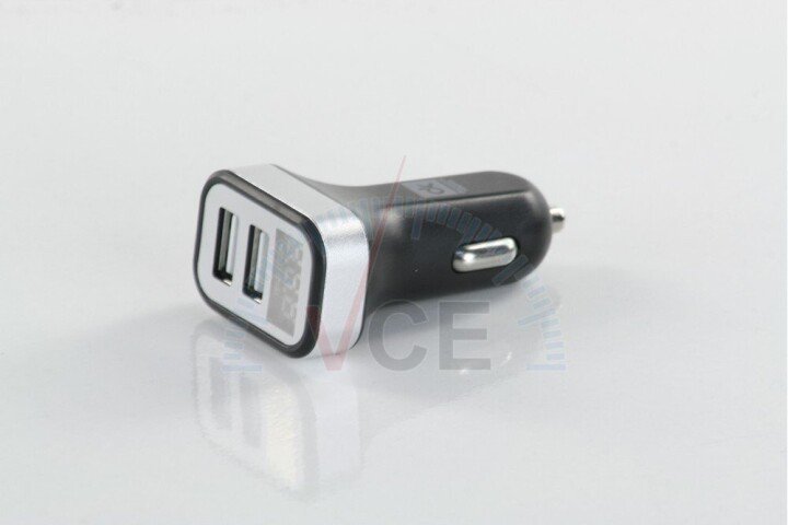 Автомобільний зарядний пристрій 2usb (12/24v - 5v 2,4a), led display, чорний DK DK-CT04B (фото 1)